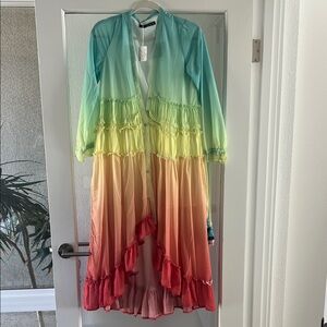 ✨ Brand New, Never Worn ✨ Colorful ombre High Low Dress